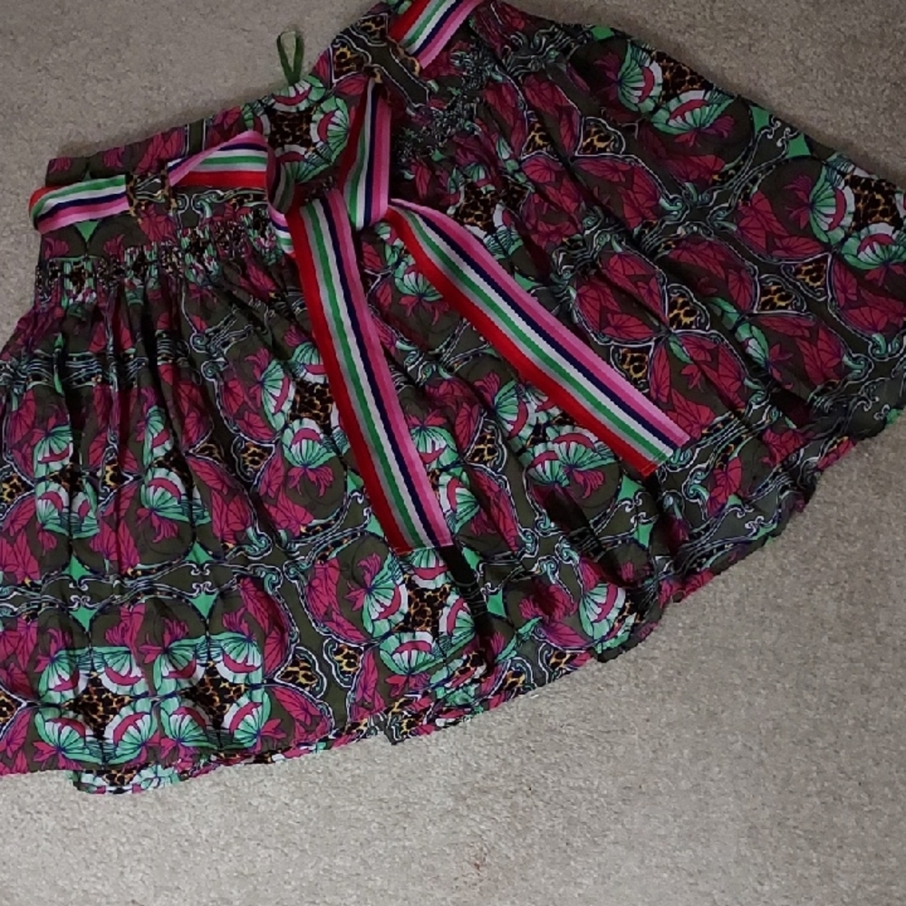 Floral Pink and Green Skirt